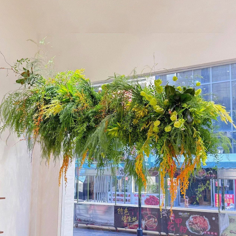 门面门头门楣商业美陈花艺悬挂装饰服装店面橱窗布置酒店会所吊饰