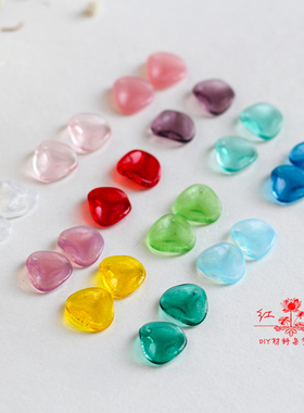 DIY手工耳环项链发簪饰品配件材料进口捷克14X13MM玫瑰花瓣多色选