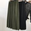Hepburn Retro Elegance ! smoky Waisted pleated skirt Big swing skirt Versatile Fashionable Single product 108