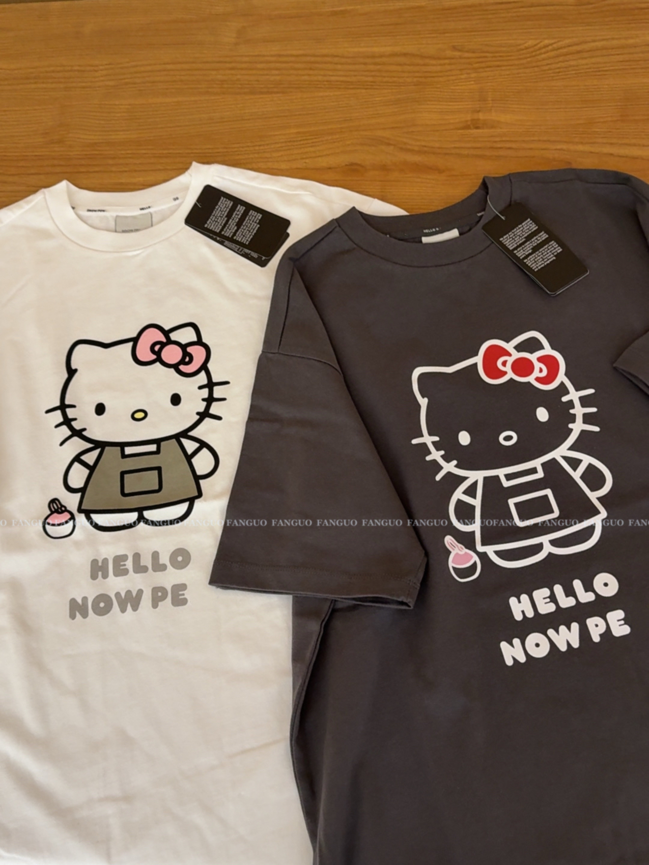 Sn 梦幻联名款！韩国kitty卡通印花宽松圆领短袖T恤女