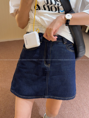 衣柜里缺一条！经典时髦vin*ge复古丹宁牛仔裙半身裙女A字裙