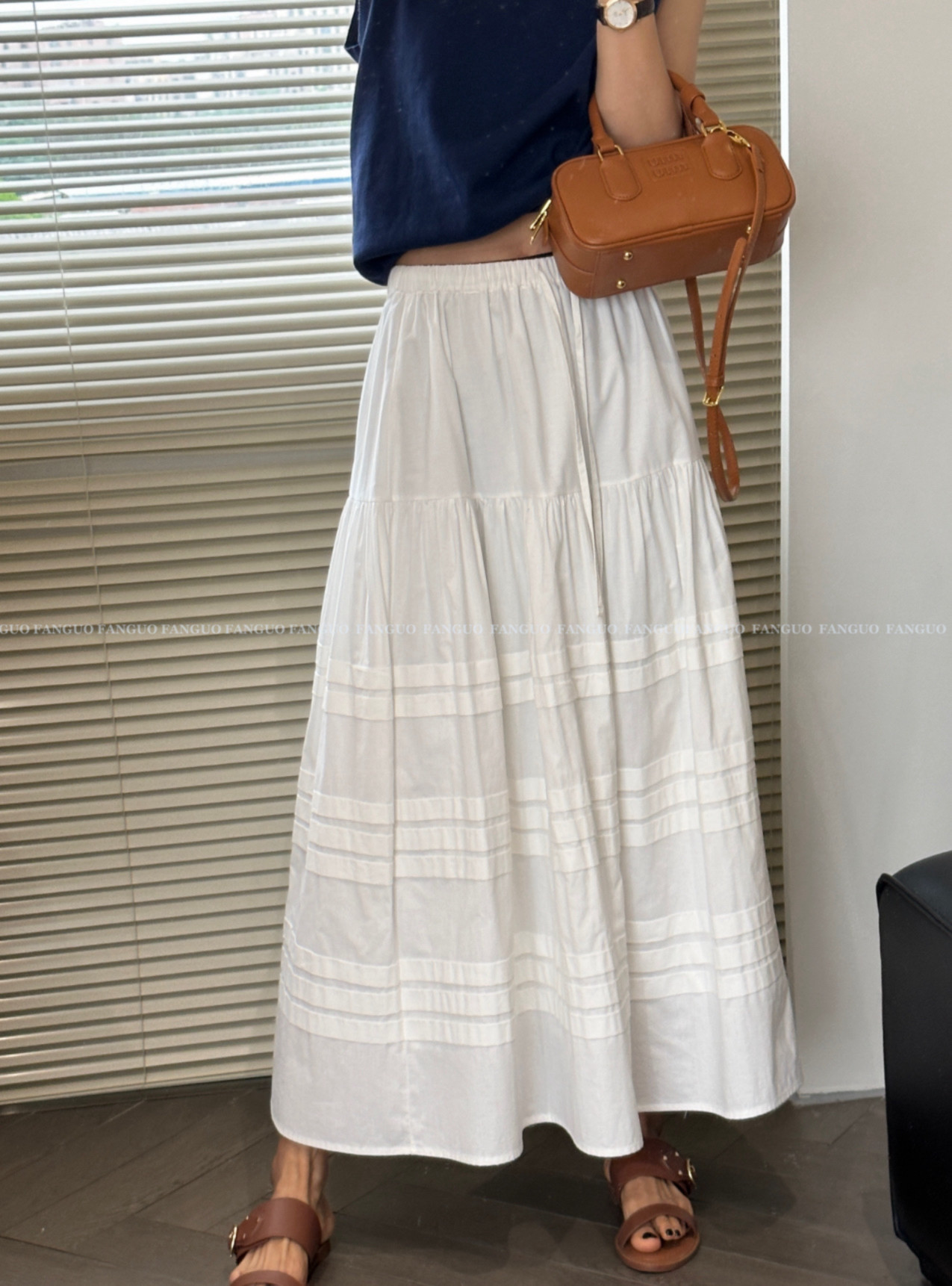 【蛋家】韩国设计师款chao仙！A字大摆全棉百褶小白黑裙半身裙,女装/女士精品,半身裙,淘宝优惠券,粉丝福利购,淘宝优惠卷