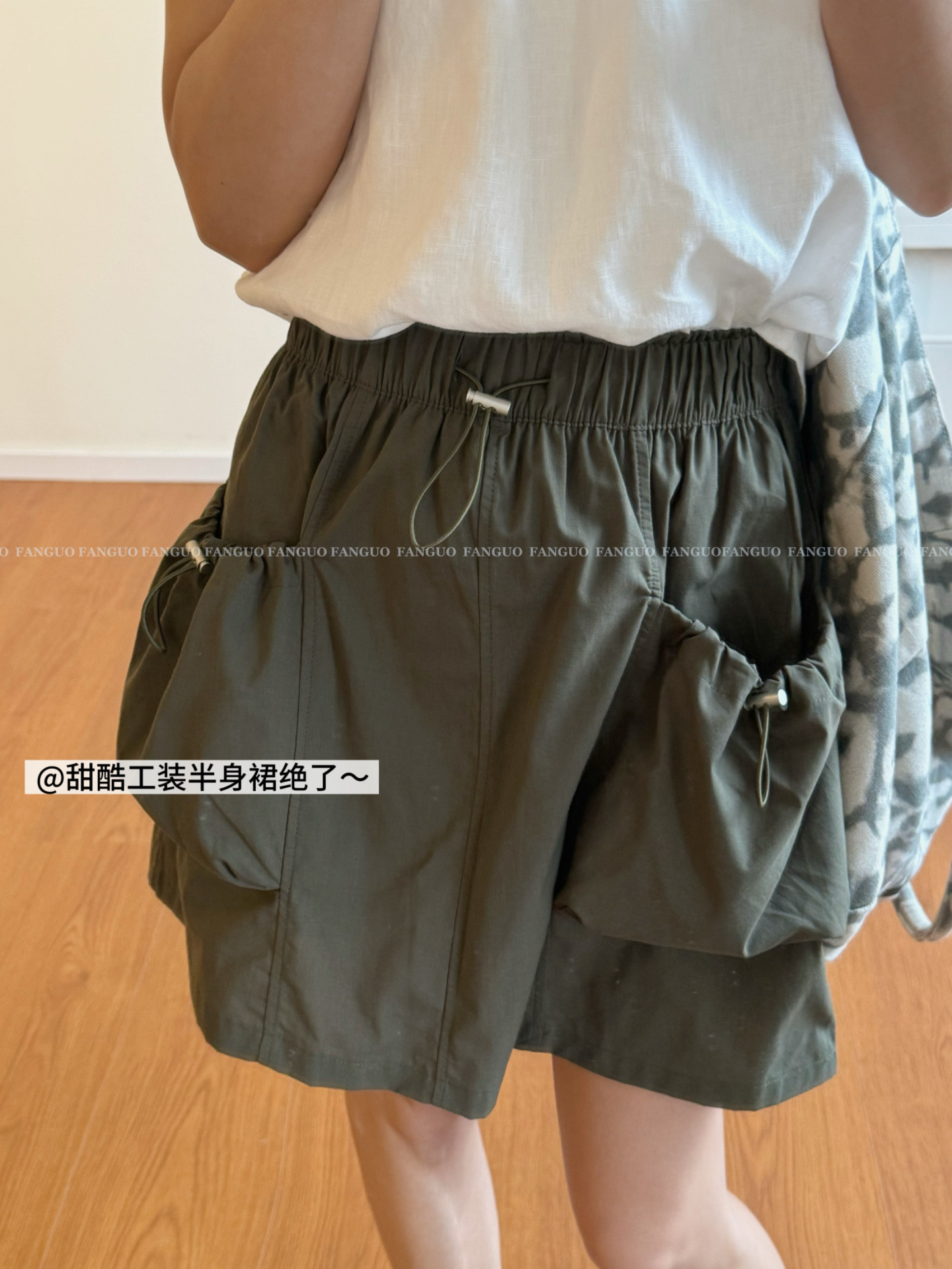 stetament 户外山系抽绳立体大口袋休闲速干半身裙女A字裙包邮