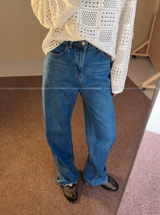 多巴胺粉色刺绣！洋气又治愈夏天显瘦弹力直筒牛仔裤女