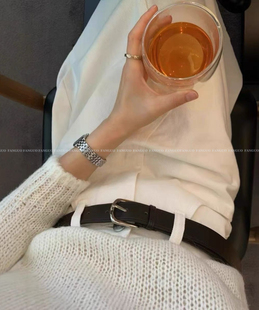 OUNCE 二层牛皮细腰带皮带女 简约百搭显气质