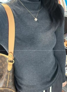 赵露思同款!超细精纺羊毛 叠穿神器气质半高领针织修身打底衫女