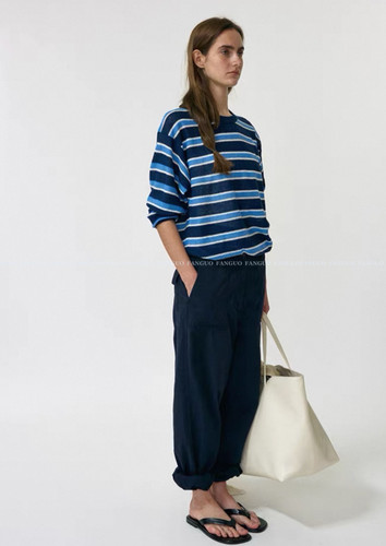 韩国nothing* 全棉复古海魂衫简约条纹套头针织衫女春款