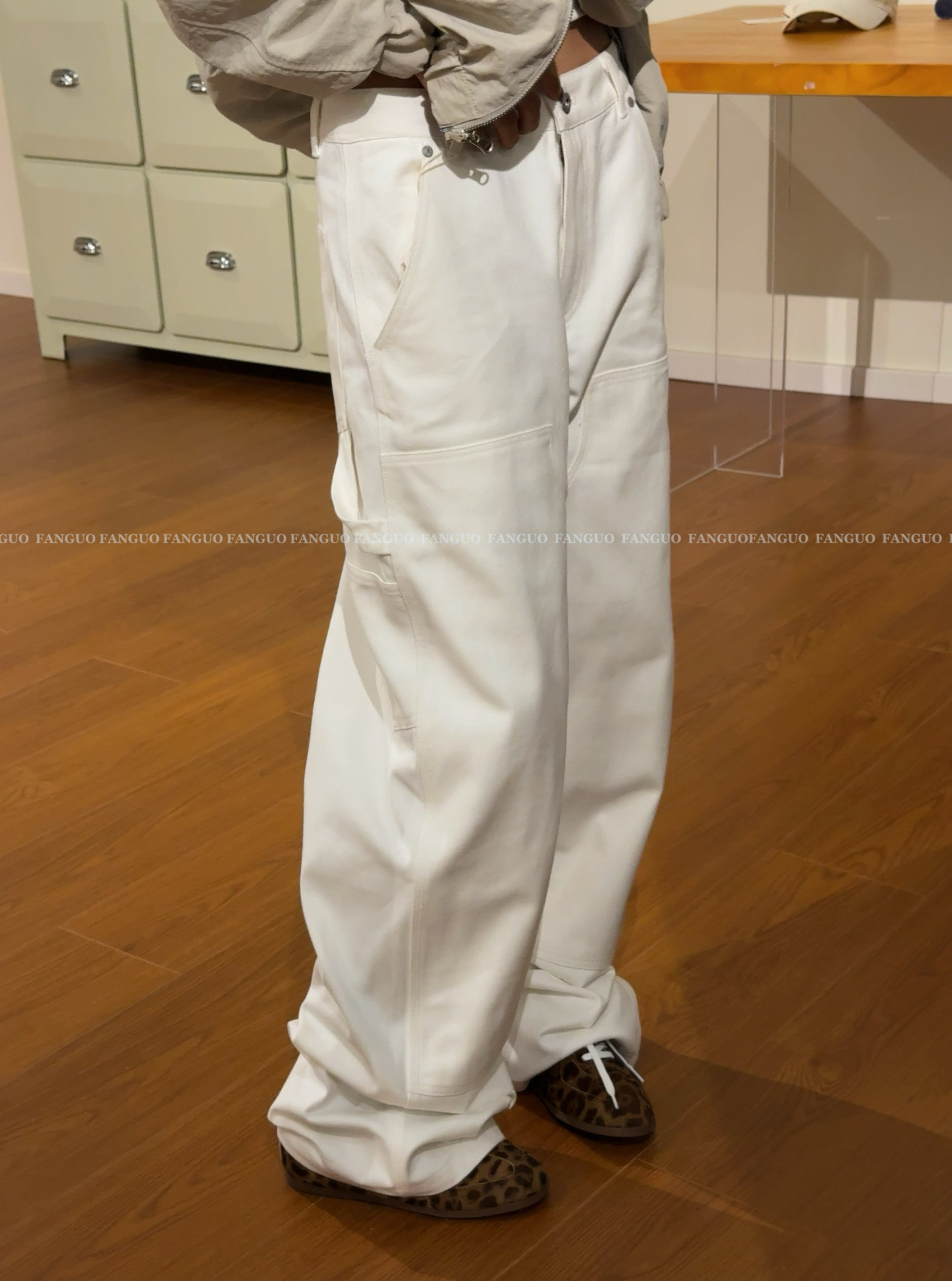 【蛋家】at！复古伐木风 街头复古宽松廓形工装牛仔裤女包邮