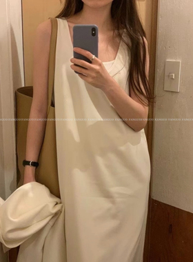 oun*韩国东大门 极简ins气质百搭显瘦叠穿背心长连衣裙