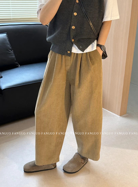 韩国stetament 梨形身材的梦中情裤！秋冬灯芯绒萝卜裤休闲裤子