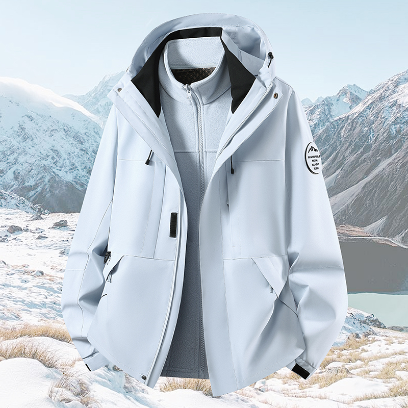 雷诺斯LAYNOS男冲锋衣登山服夹克户外防水三合一防风防水外套2188