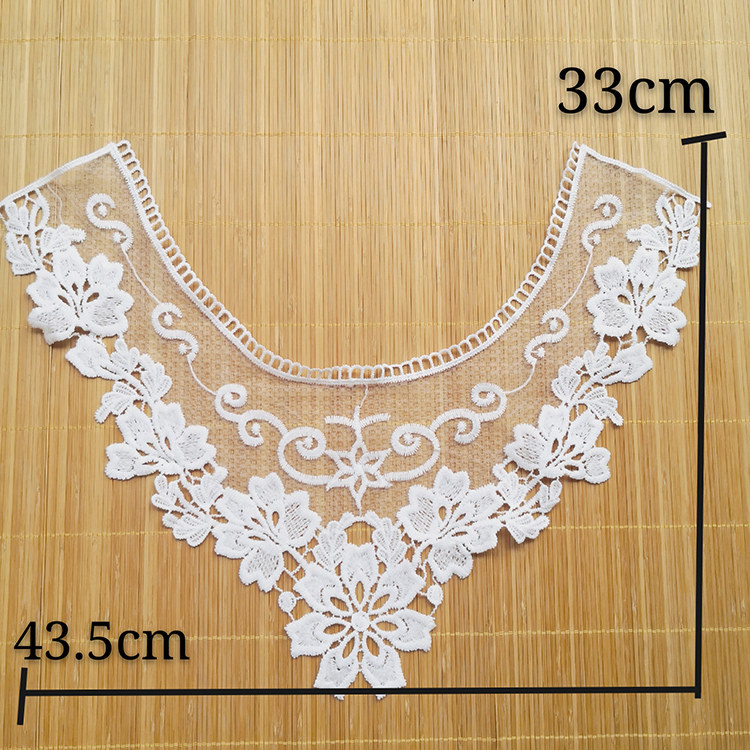 WHITE WATER-SOLUBLE MESH NECKLINE EMBROIDERY LACE ACCESSORIES DIY CLOTHING HANDMADE FALSE COLLAR ACCESSORIES VERSATILE