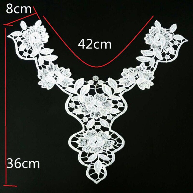 WHITE FALSE COLLAR U CLOTHING HANDMADE ACCESSORIES DIY ROUND NECK EMBROIDERY LACE NECKLINE ACCESSORIES BACK KOREAN V-NECK
