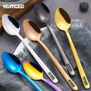 苹果304刮泥勺碾碎器家用宝宝婴儿吃水果儿童匙带锯齿挖辅食工具