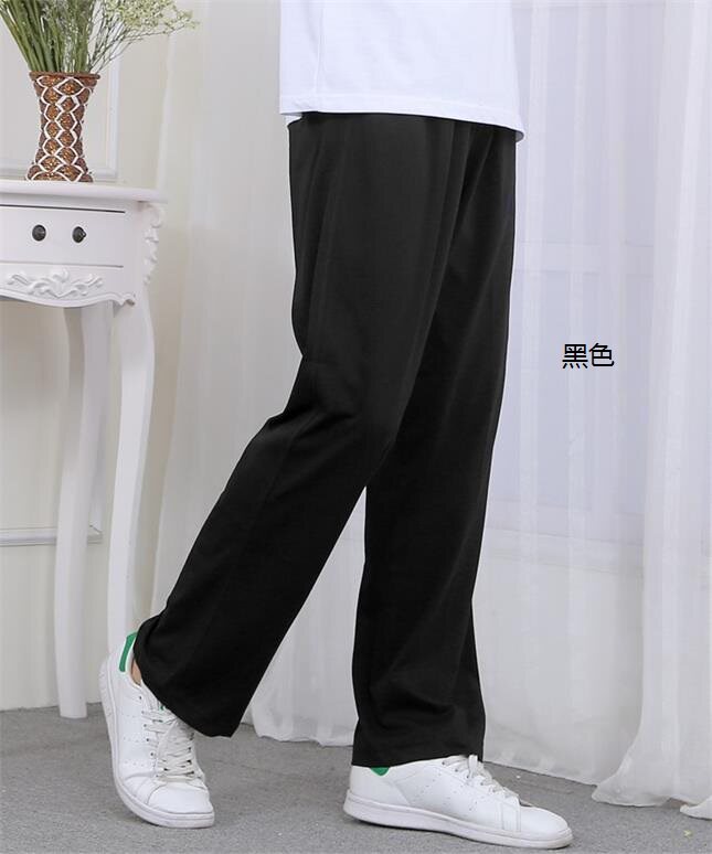 鲁美运动长裤男式夏季薄款南韩丝休闲跑步校服裤高腰直筒弹力大码