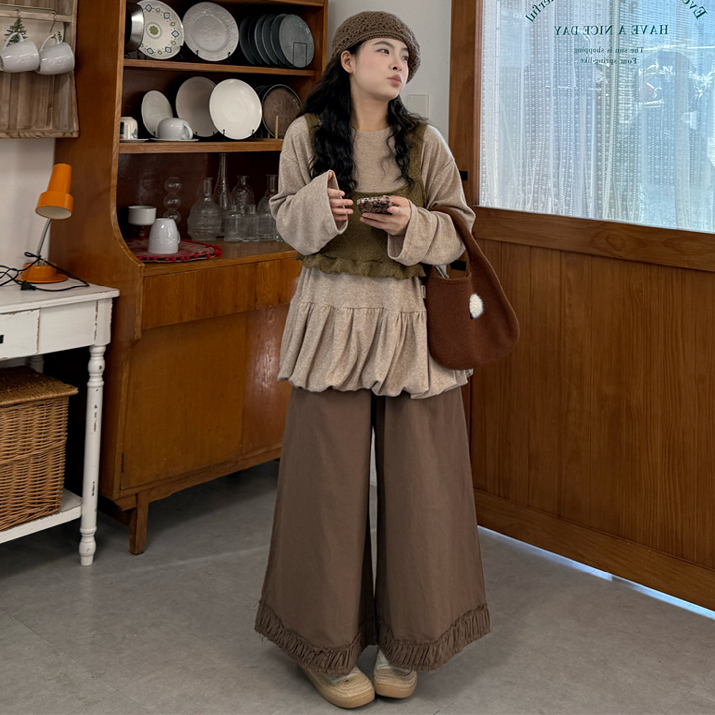 大码女装2026早春胖mm设计感花苞上衣+叠穿针织吊带+休闲裤三件套,女装/女士精品,大码套装,淘宝优惠券,粉丝福利购,淘宝优惠卷