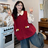 套装 大码 娃娃领提花衬衣 牛仔裤 女装 2025秋胖mm复古立体花朵马甲