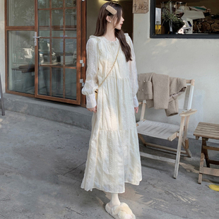 大码女装2026春季胖mm复古温柔风加薄绒百搭气质显瘦打底连衣裙