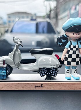 正版molinta摩托车模型摆件创意车载中控台装饰品可爱卡通停车牌