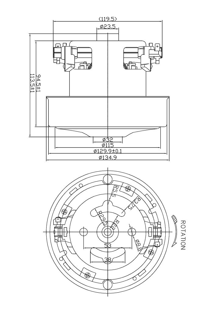 PANASONIC 핸드 드라이어 모터 T09A3C 650W CDS-PR20-002에 적합