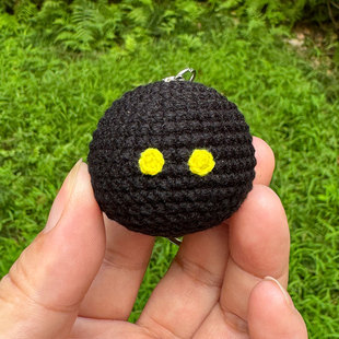 清秀文创 定制创意手工针织壁球钥匙扣挂件可爱包包配饰成品礼物