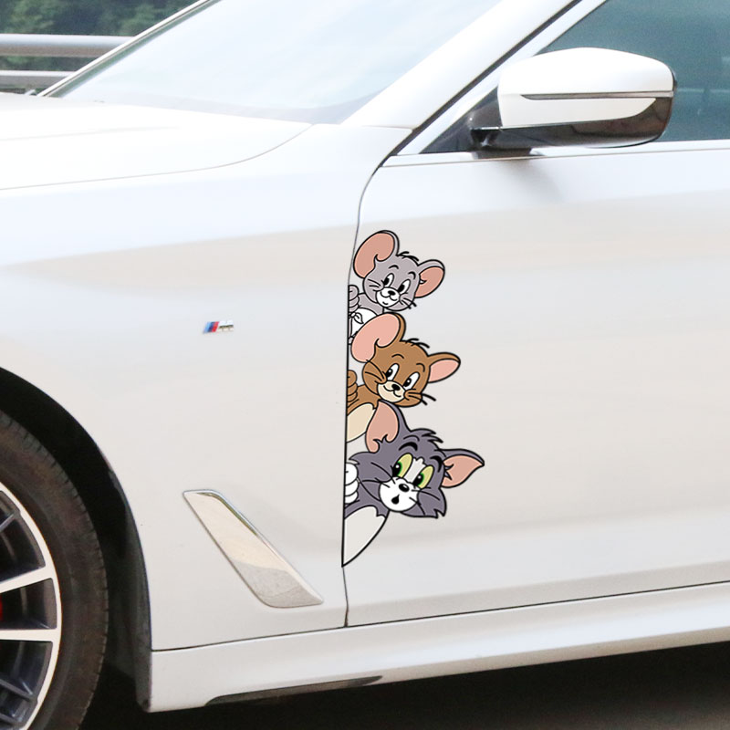 猫和老鼠车窗后挡车门划痕遮挡贴