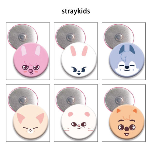 stray kids周边徽章胸章胸针圆形马口铁冰箱贴