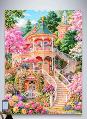 新疆长绒棉布，芳华庄园120*90大格（精准印花）2026十字绣