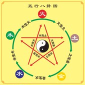 客厅 五行八卦图 卧室 书房 饰贴 五行生克图 装 金木水火土图贴