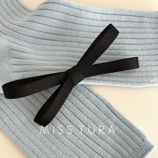 Tura韩国进口简约质感蝴蝶结鸭嘴夹碎发夹侧边发夹 Miss