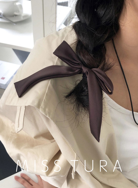 Miss Tura韩国进口缎面蝴蝶结发圈ins扎马尾发绳头绳