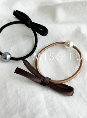 Miss Tura韩国进口蝴蝶结珍珠发圈发绳