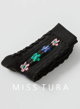 6双包邮 好看又好穿 Miss Tura韩国进口新款ins花朵长袜
