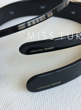 Miss Tura韩国东大门 黑色玳瑁宽中窄带齿发箍 简约百搭束发头箍