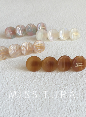 Miss Tura韩国进口 小圆片可爱鸭嘴夹 醋酸边夹 时尚刘海夹侧边夹