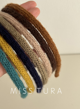 Miss Tura韩国进口毛线针织简约细发箍束发头箍
