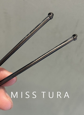 Miss Tura韩国进口Pu皮打结一字夹黑色小边夹碎发夹