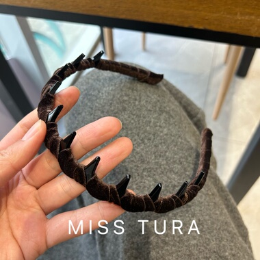 Miss Tura韩国进口质感丝绒发箍女2025新款波浪高颅顶头箍压发
