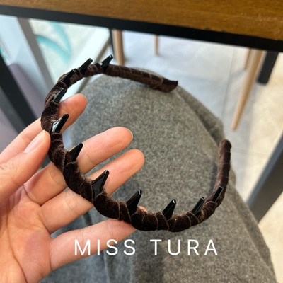 Miss Tura韩国进口质感丝绒发箍女2025新款波浪高颅顶头箍压发