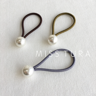 Tura韩国进口简约珍珠球发绳束发头绳 Miss