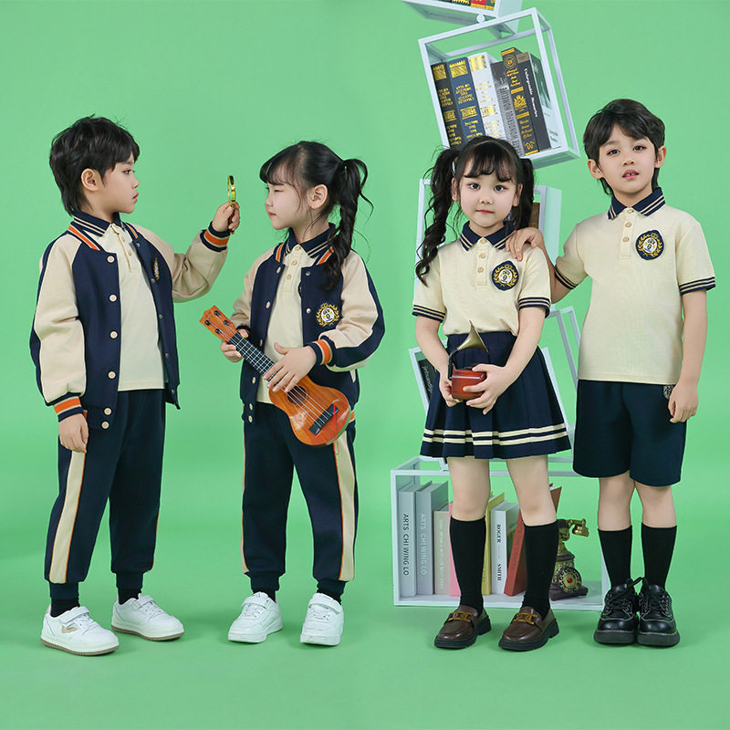 小学生校服春夏套装儿童班服幼儿园学院园服夏季短袖毕业服一年级
