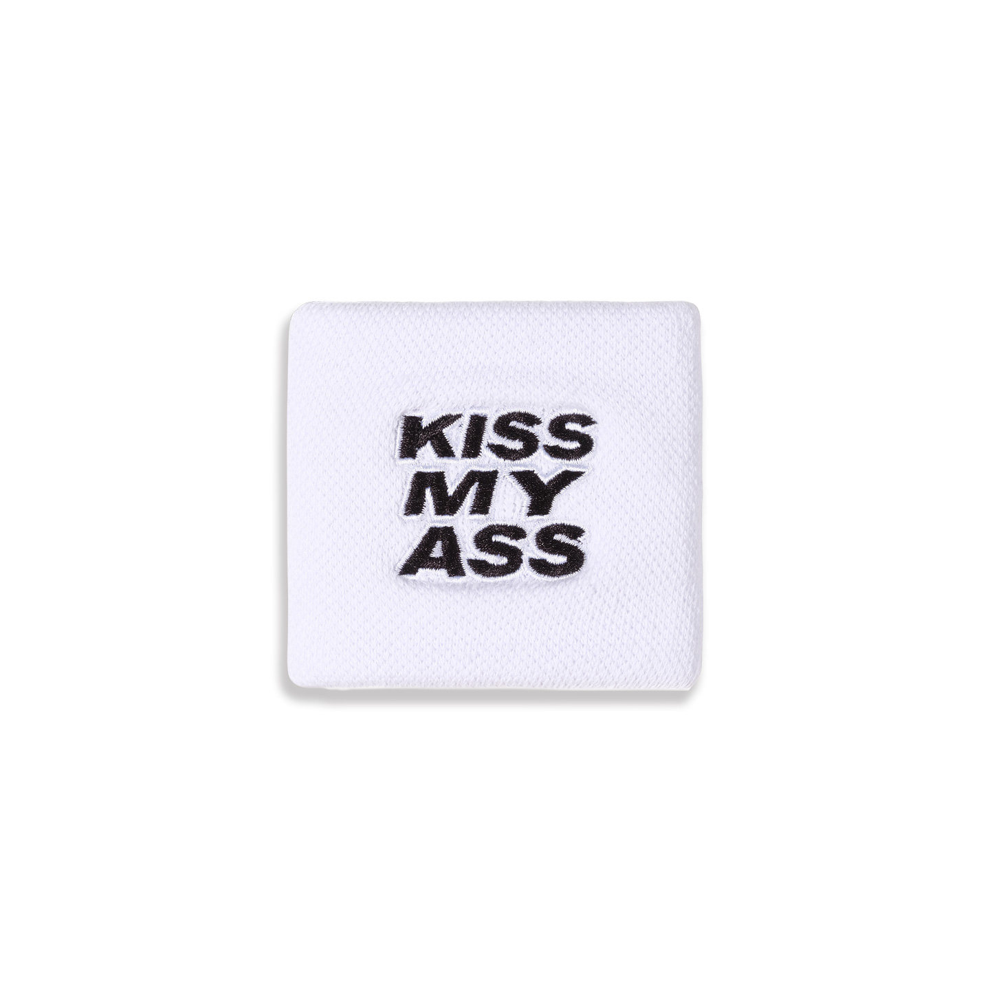 sockkon 男女白色KISSMYASS字幕吸汗运动网球羽毛球棉健身护腕