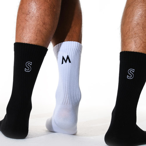 sockkon男高筒刺绣SM四季棉袜