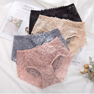 纯棉档女款 薄款 内裤 2021年新款 3条女士内裤 蕾丝大码 中腰提臀夏季