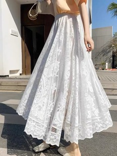 旗袍内搭衬裙蕾丝网纱半身裙松紧复古旗袍搭配打底遮胯显瘦长裙子