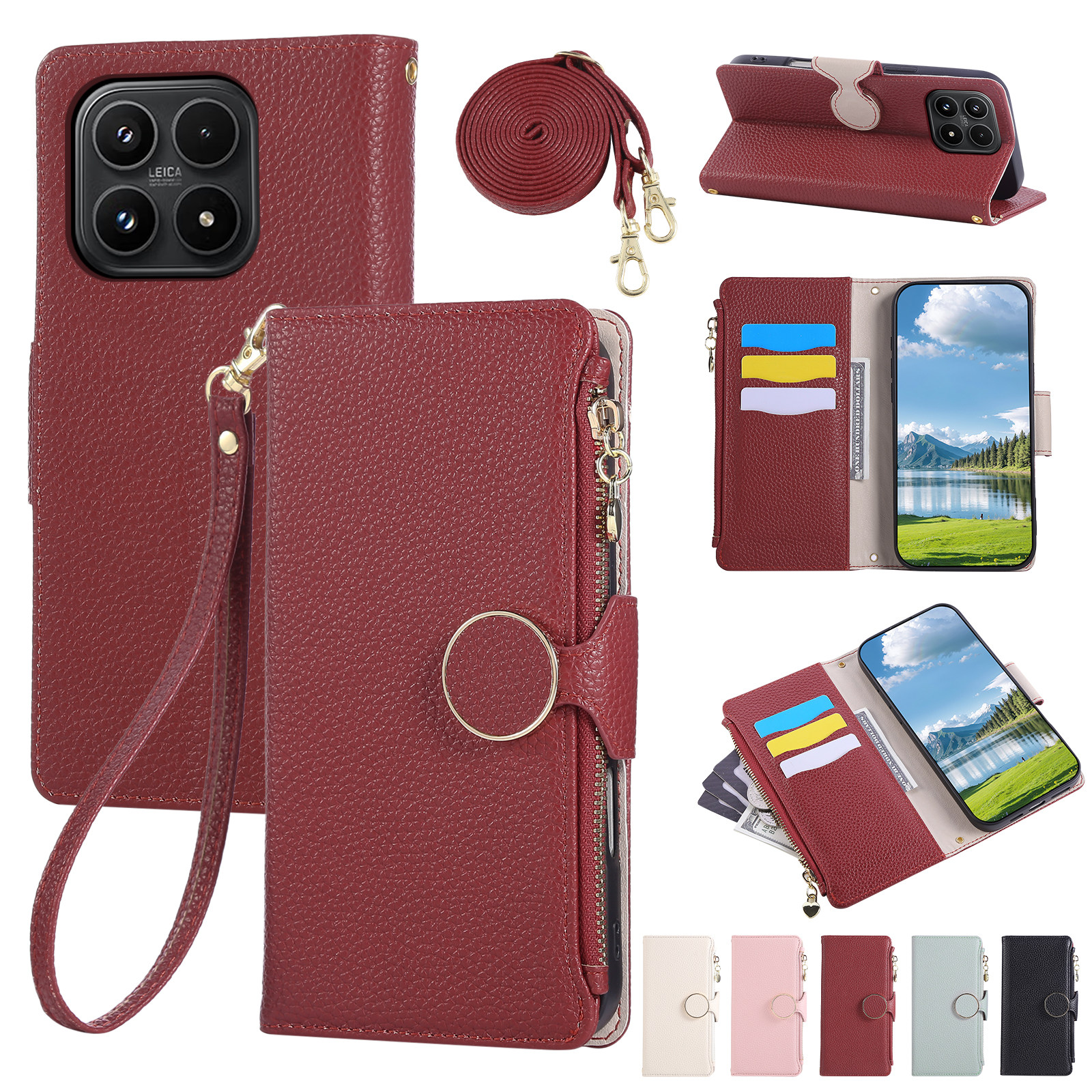 适用小米11PRO皮套手机壳红米NOTE10圆形塔拉链款红米10防摔硅胶翻盖皮套