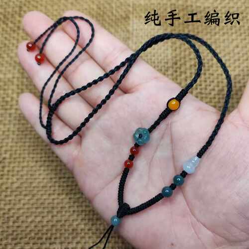 观音貔貅手工编织可调节挂件绳