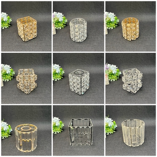 台灯吊灯DIY五金框网红挂水晶灯架铁框小红书推荐有孔挂灯罩配件