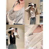 现货3折 咖喱汤汤TGL 氧气感fang晒 慵懒风无扣薄款 针织开衫