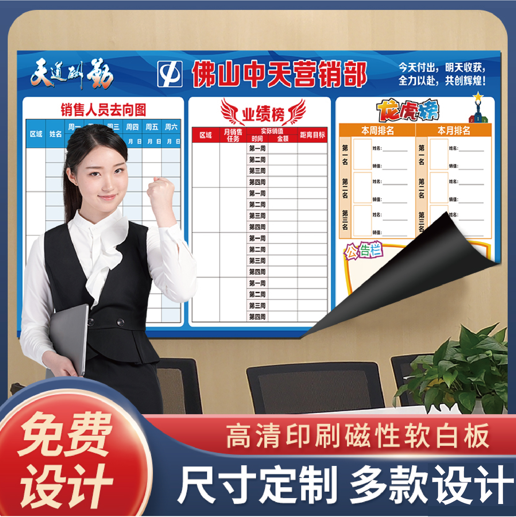 定制龙虎英雄榜业绩培训公告栏